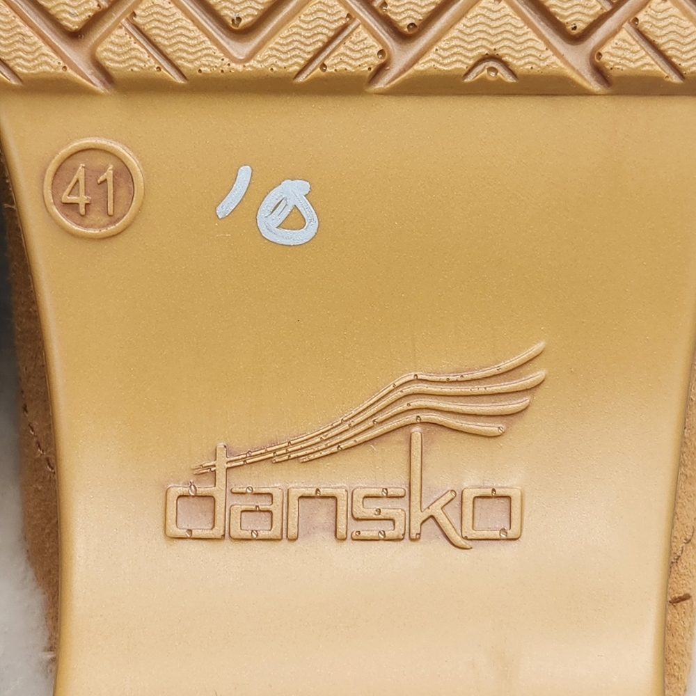 Dansko Pro Cozy clogs women's 10.5 tan suede shearling boho cottagecore new $150 - Picture 15 of 15